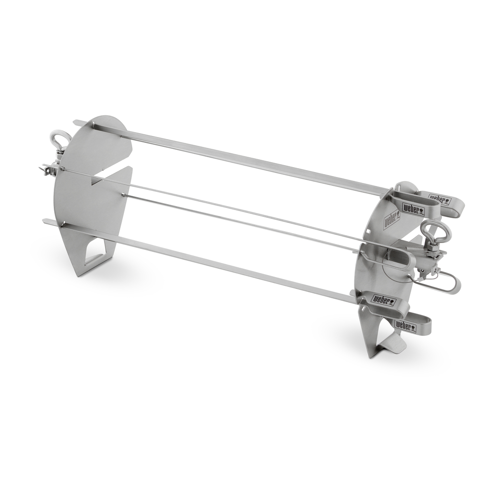 Brochettes pour rôtissoire avec support en inox - x6