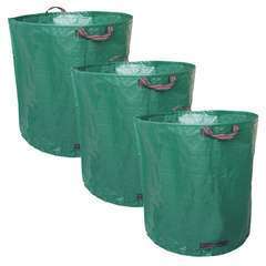 Lot de 3 sacs de déchets en PP 150g/m² autoportants - Vert - 500L