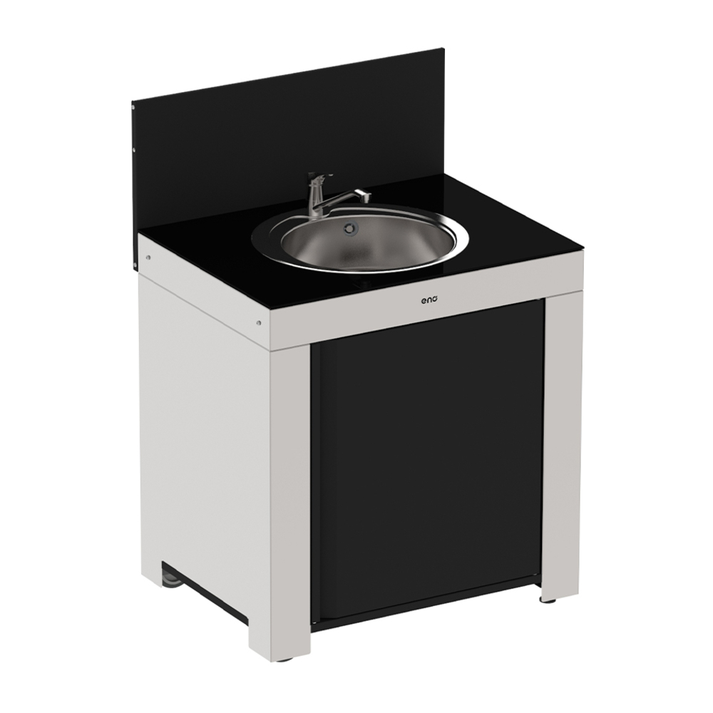 Module évier pour cuisine d'extérieur en inox noir - 80x 60x115 cm