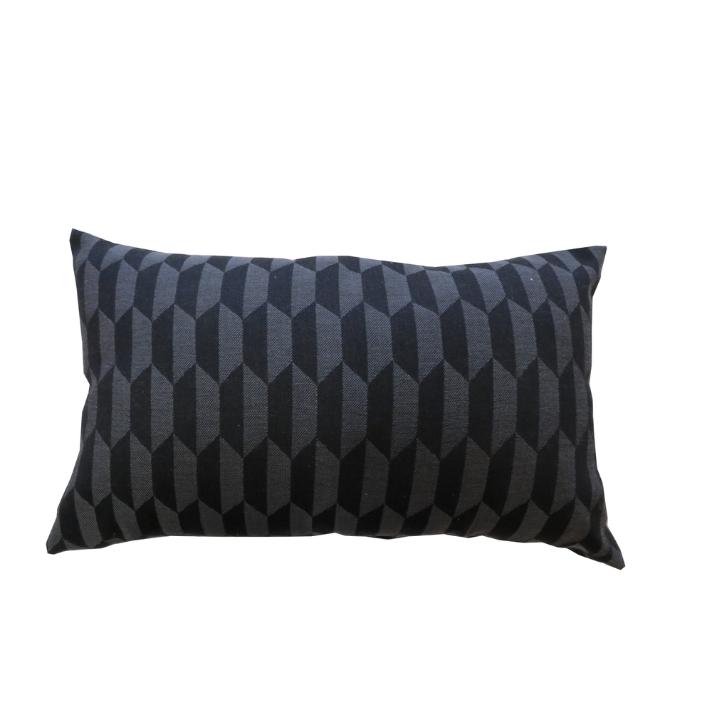 Coussin Deco 50X30 Dehoussable Geometric Noir