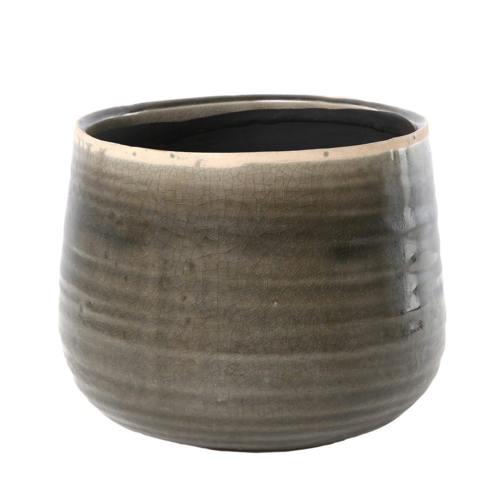 Cache-pot Iris mini ébène D18 H15