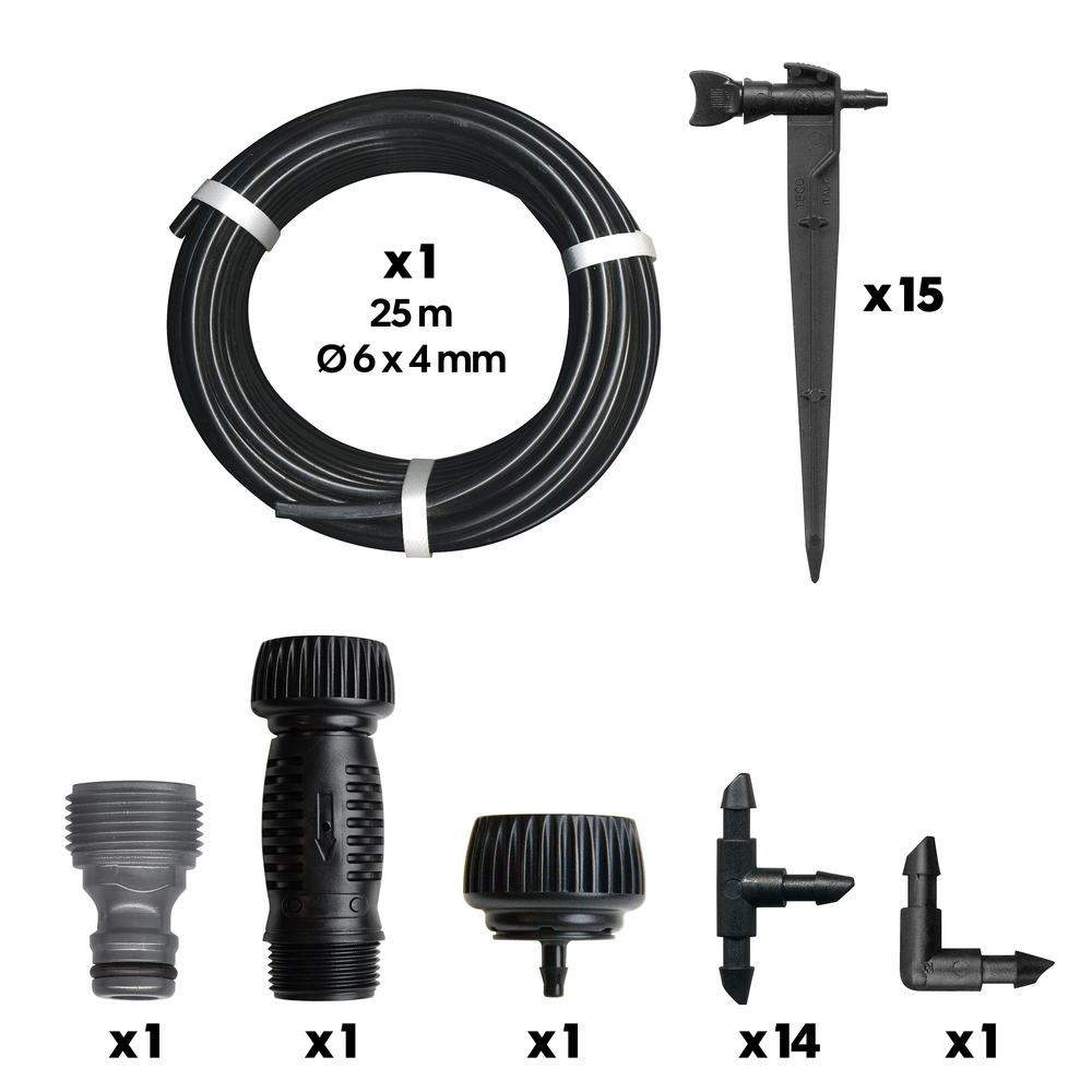 Kit d'arrosage goutte à goutte Balcons & Terrasses Ø.13X16 mm - L 25m
