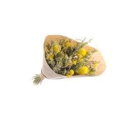 Grand bouquet de fleurs séchées : jaune