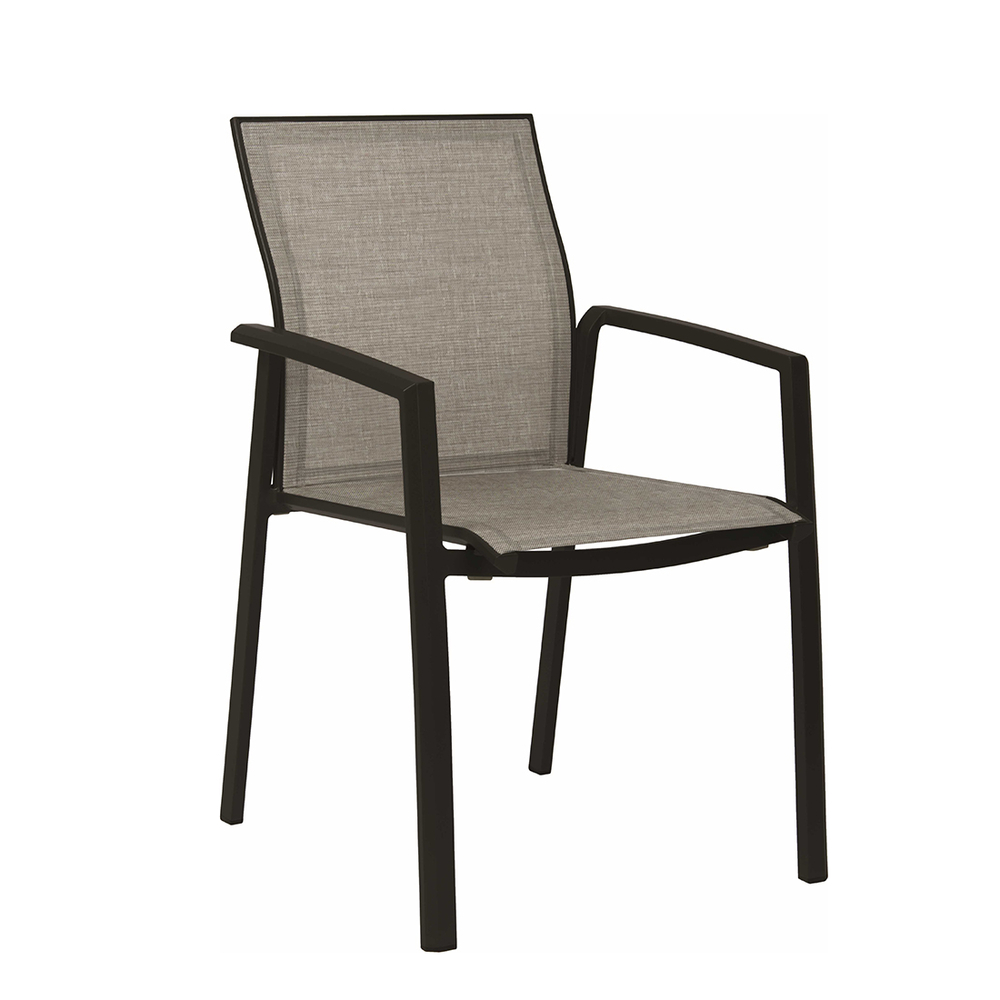 Fauteuil de jardin KARI : textilène gris 64x58x90cm