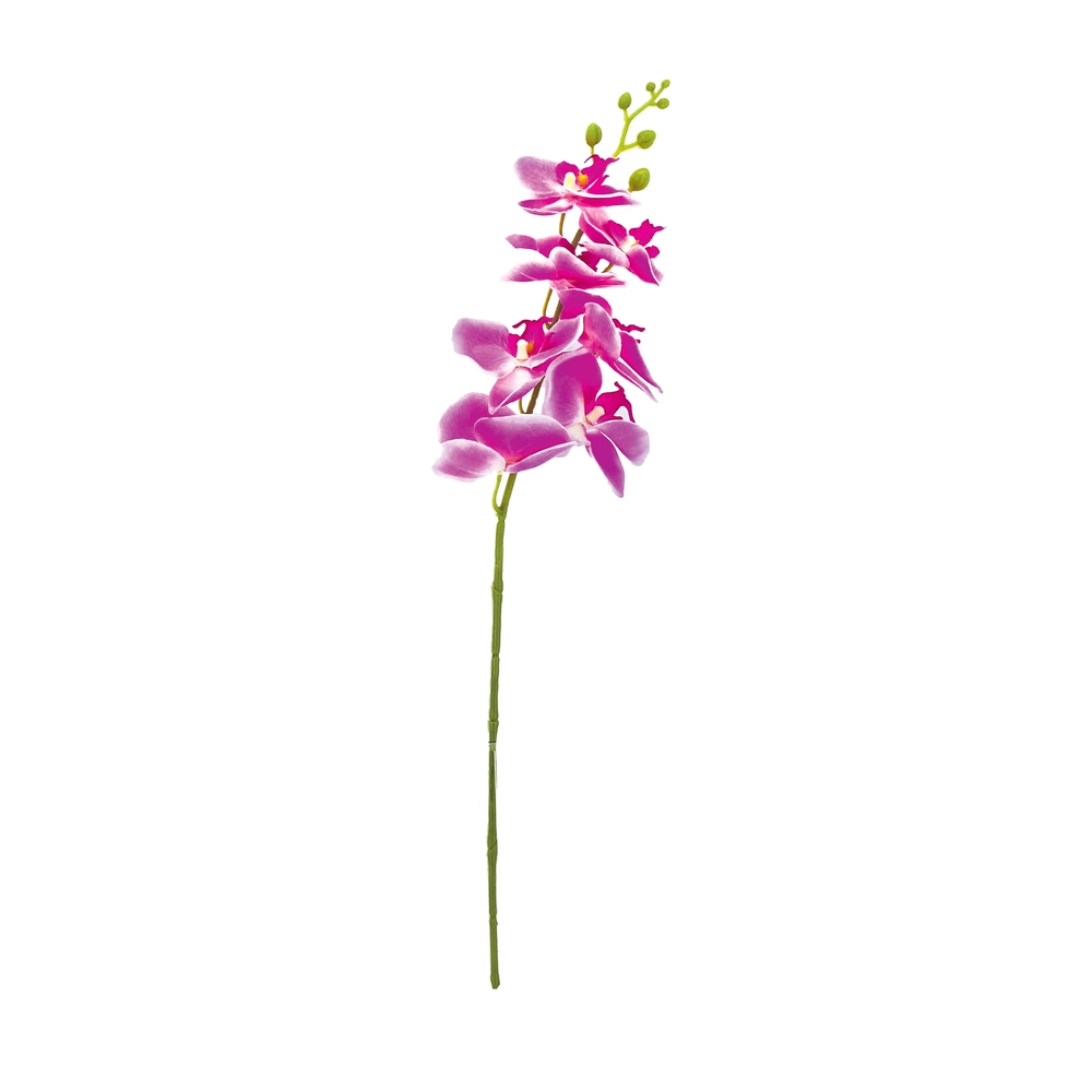 Fleur artificielle tige d'orchidée phalaenopsis lavande H.82cm