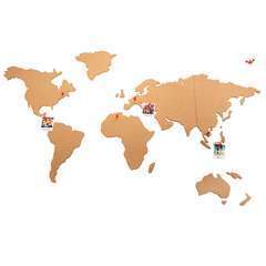 Carte du monde en liège - 102 x 50 cm