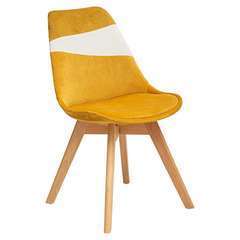 Chaise scandinave 'Baya' patchwork ocre