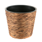Pot rond Weave marron foncé - H.26xD.30cm