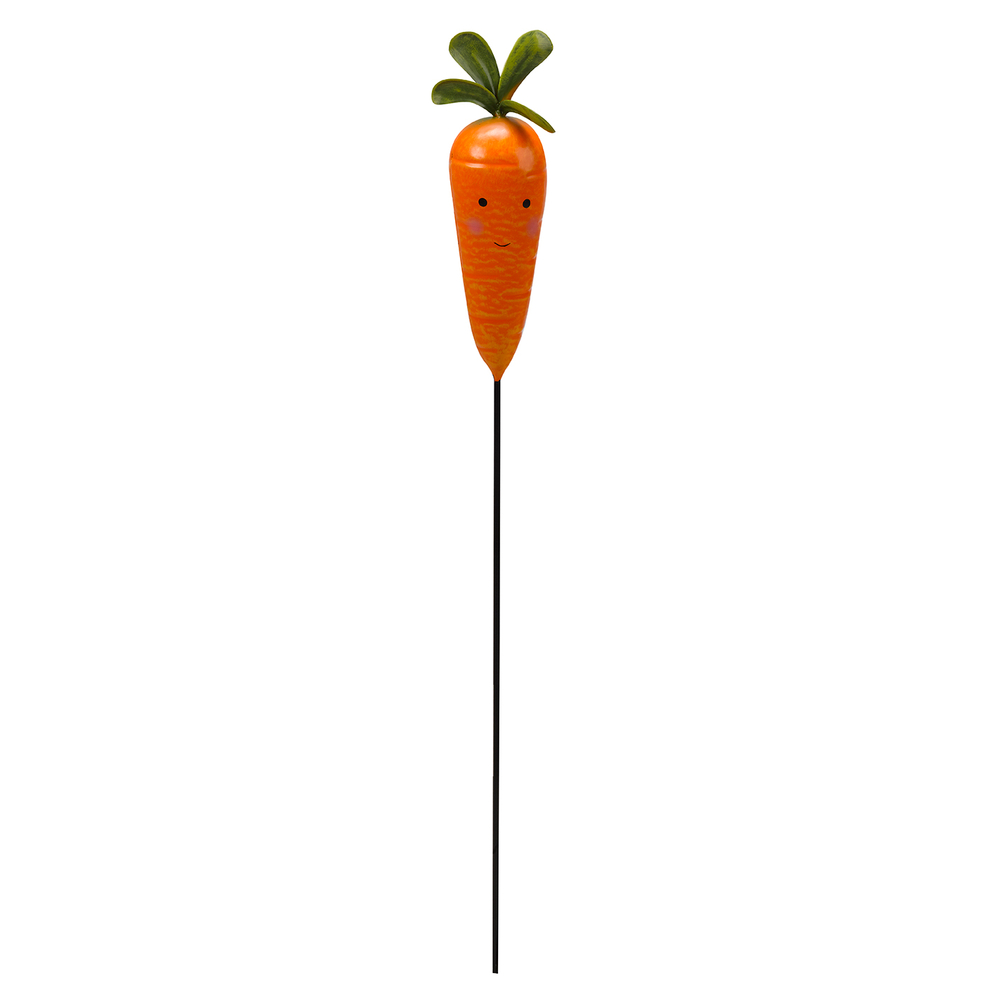 Pique décorative Loony Légumes en métal gris/orange/rouge - H.50 cm