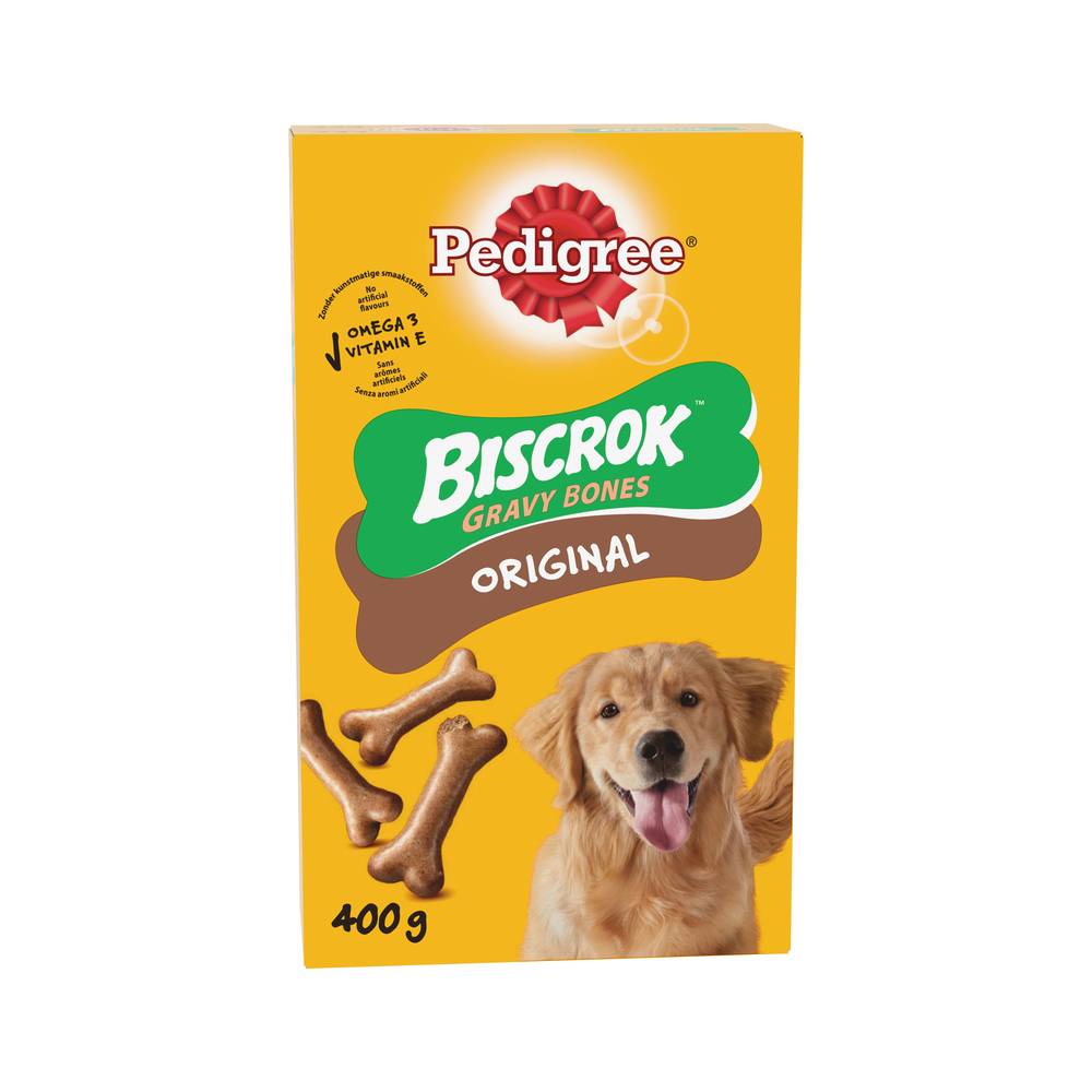 Friandises Biscrock Gravy Bones bœuf pour chien 400g