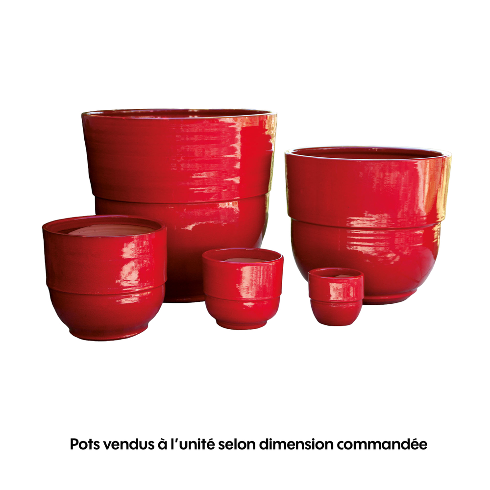 Vase Rebord coquelicot - D.21xH.19cm