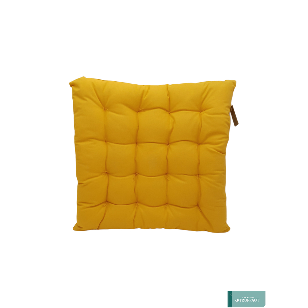 Galette de chaise unie en coton - 40x40 cm