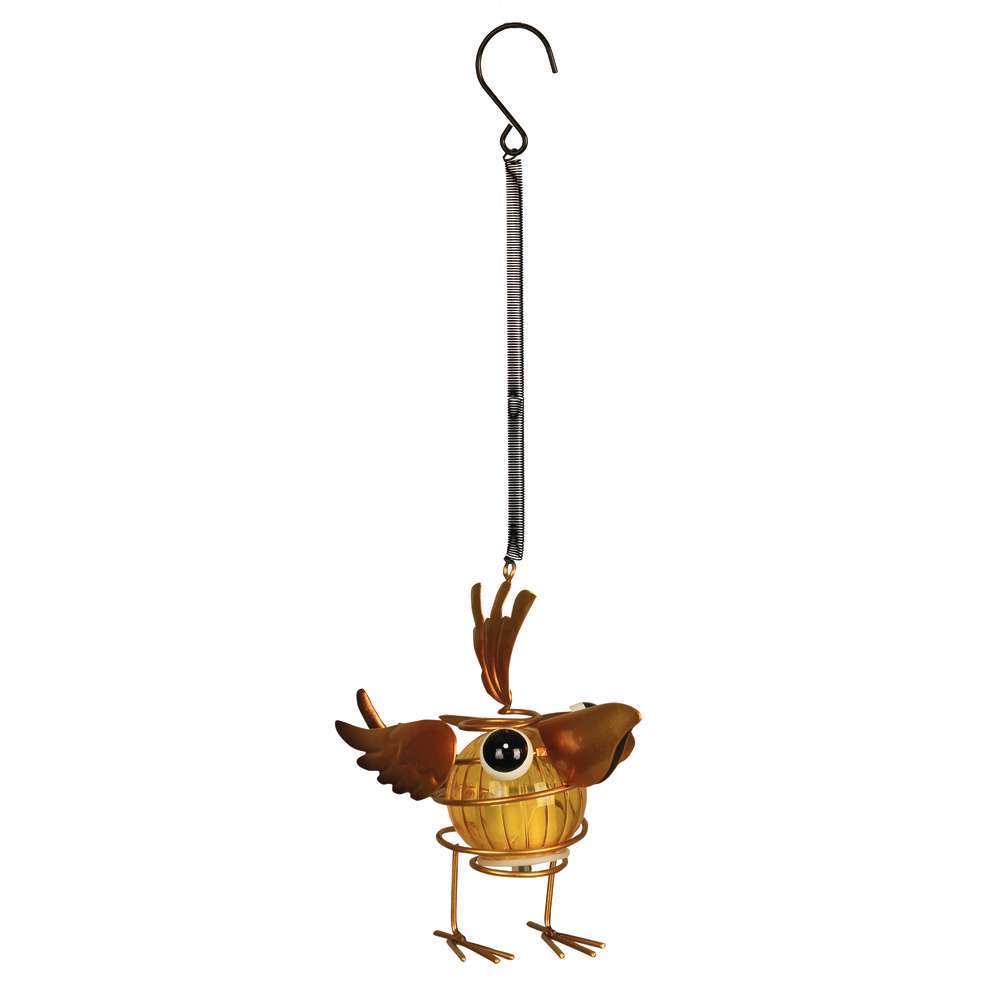 Suspension solaire LED Bird Hang en métal bleu/jaune/rouge - H.26 cm