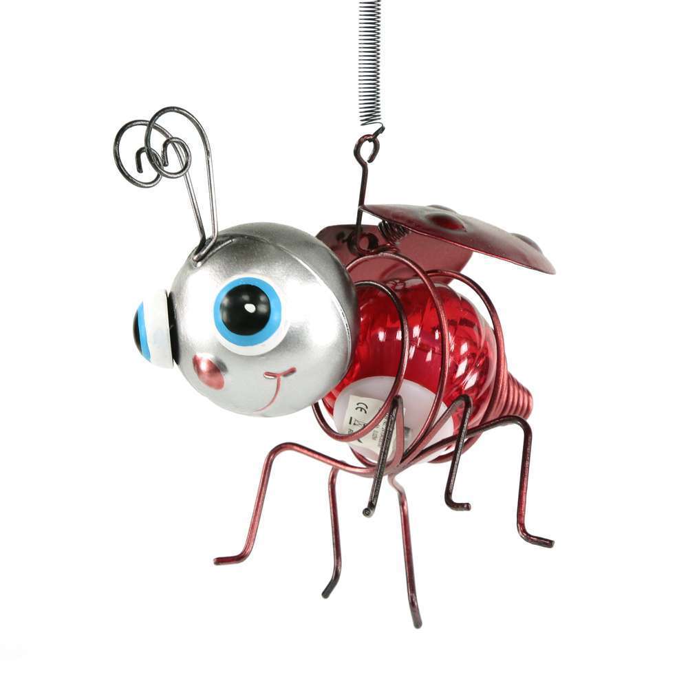 Suspension lampe solaire - Abeille ou Coccinelle - H.13,5cm