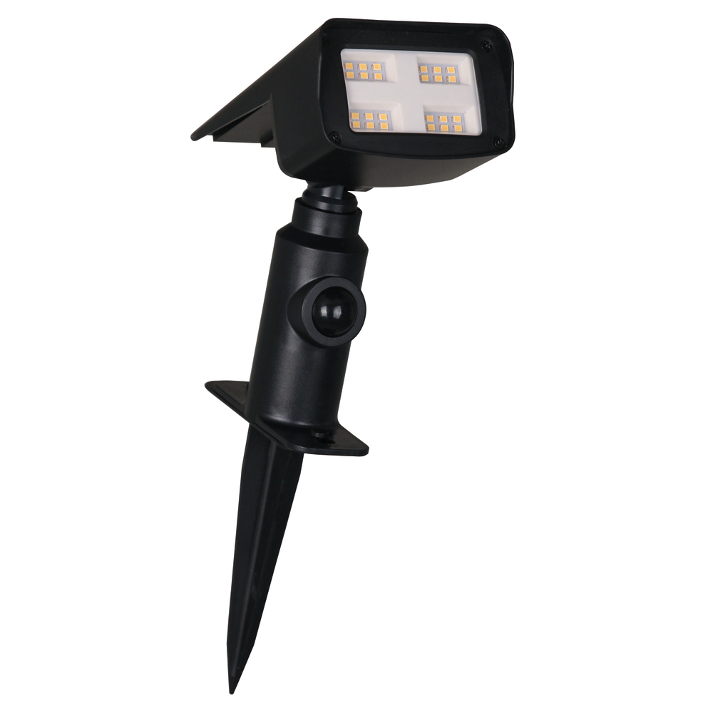 Spot solaire à LED Rosario 30-600 lm en plastique noir - 14x9,5x29 cm