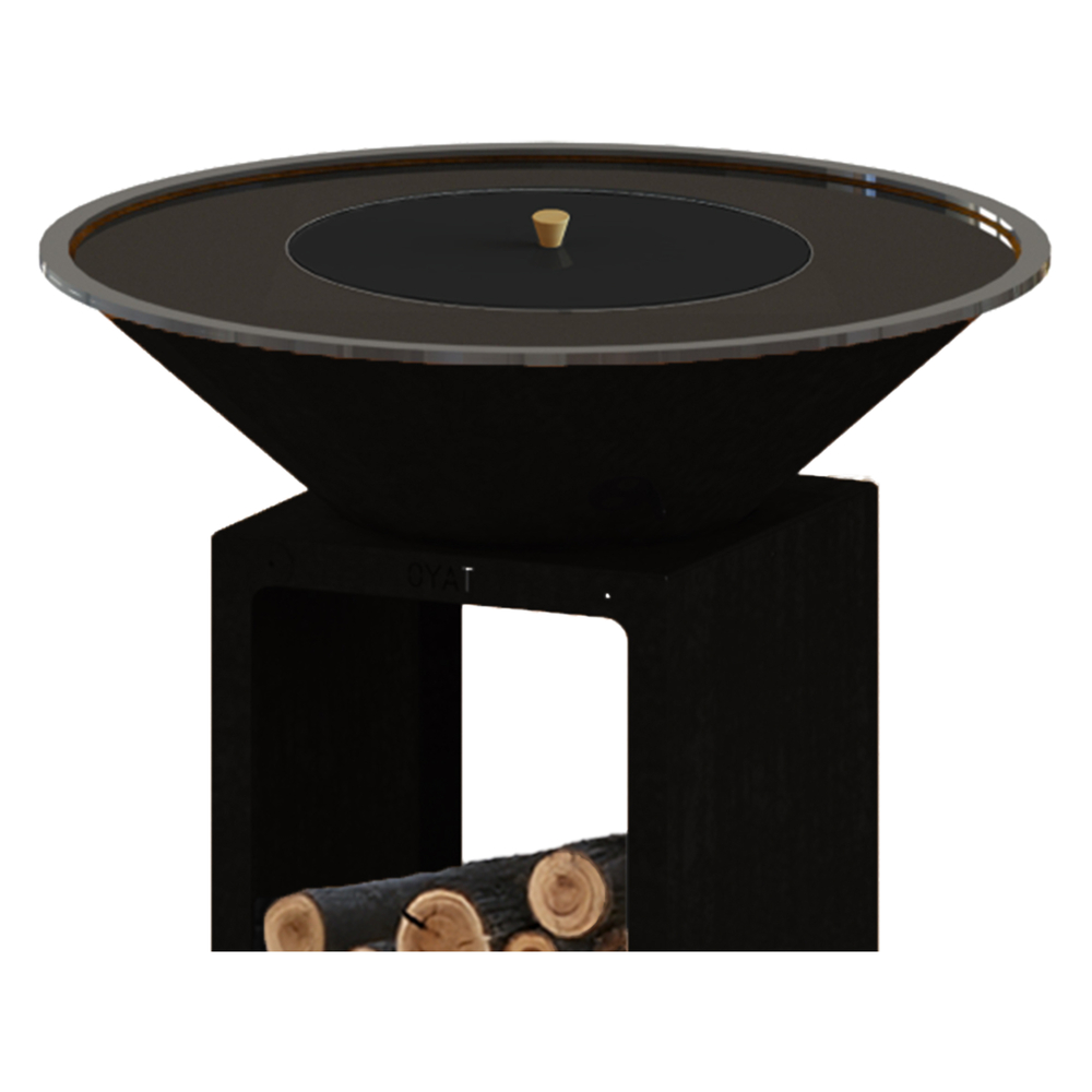 Étouffoir pour brasero Origine en acier noir et bois - D.47 cm