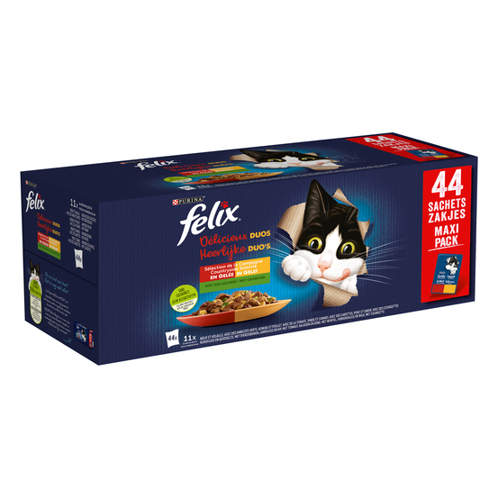 Felix Délicieux Duos en Gelée - 44x85g pour chat