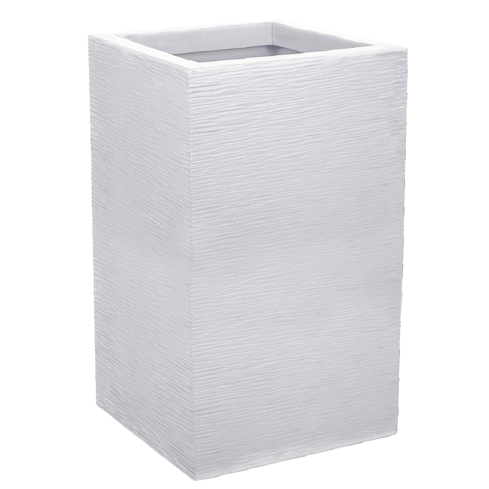 Pot Graphit’Up carré haut en polypropylène blanc - 29,5x29,5x49,5 cm