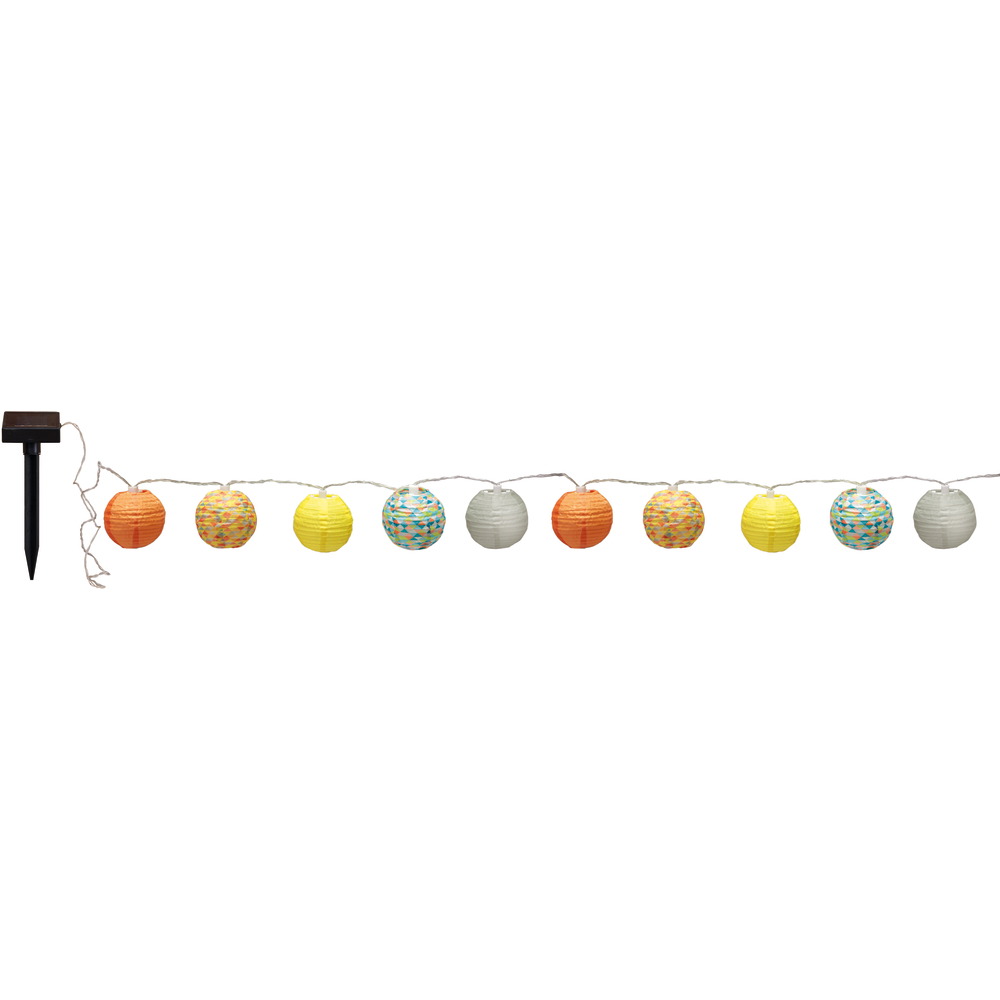 Guirlande solaire 10 LED Polka en nylon multicolore - 7,5x135x8,5 cm