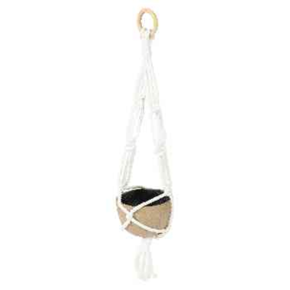 Suspension en macramé avec cache-pot à décorer - H.42xD.11cm