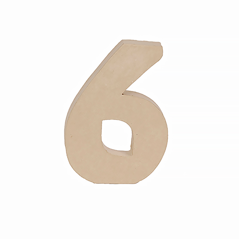 Chiffre 6 en kraft à customiser 20cm