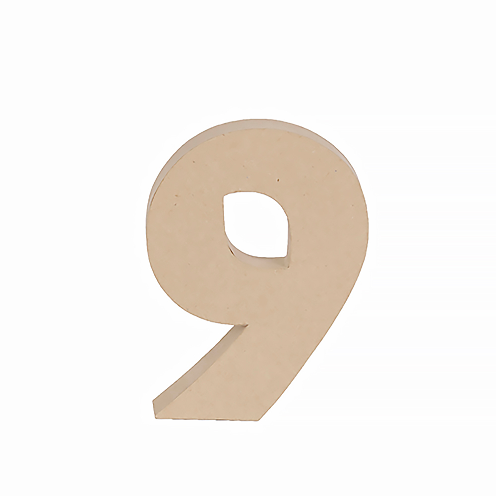Chiffre 9 en kraft à customiser 20cm