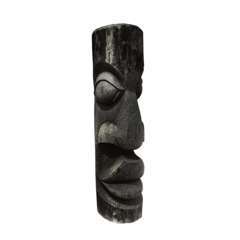 Statue totem Maori ton ciré noir - H.140cm