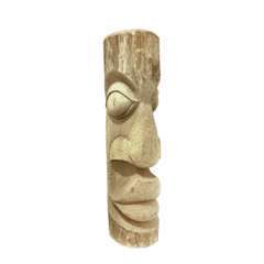 Statue totem Maori ton vieilli - H.140cm