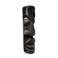 Statue totem Maori ton ciré noir - H.180cm