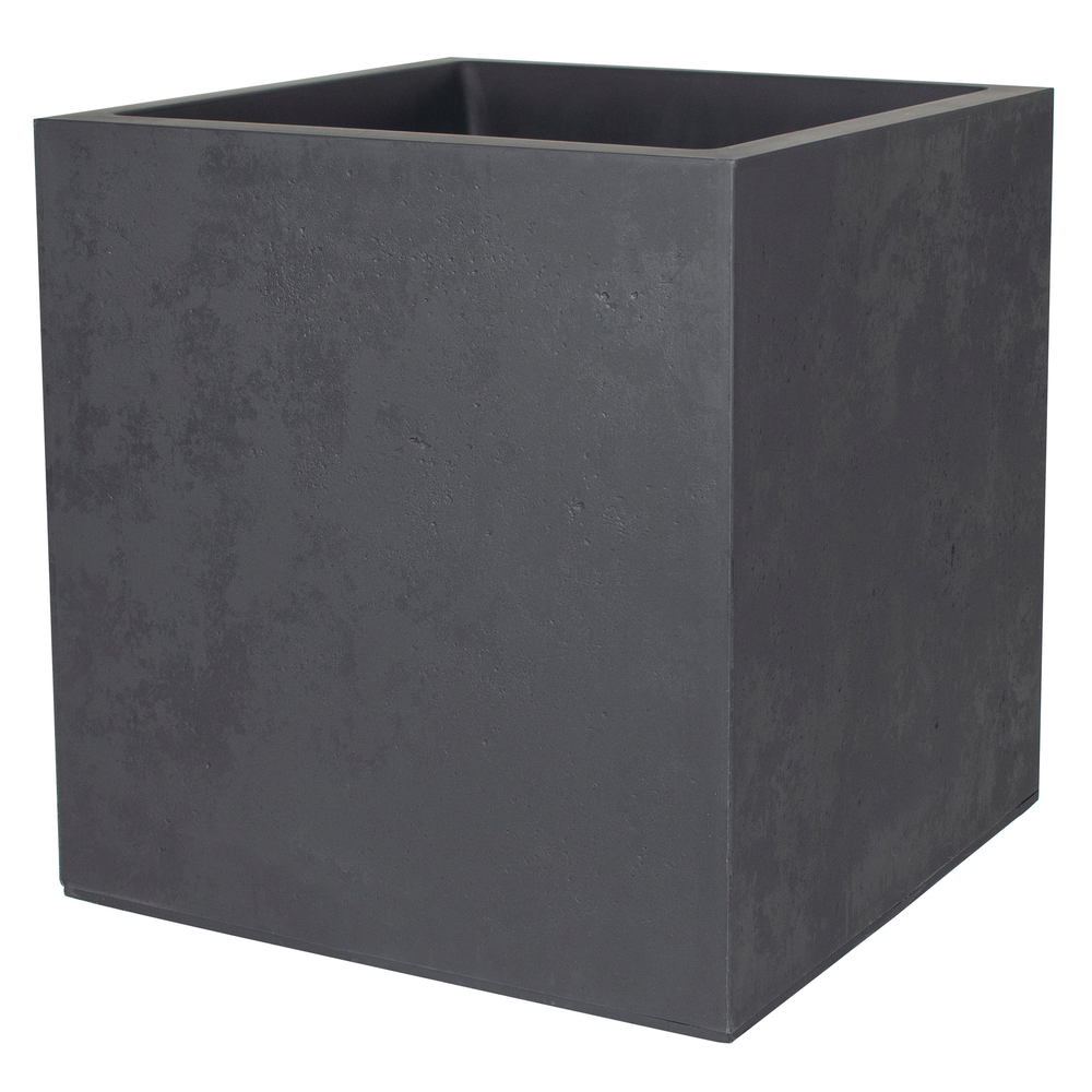 Pot Basalt carré en polypropylène anthracite - D.39,5 cm