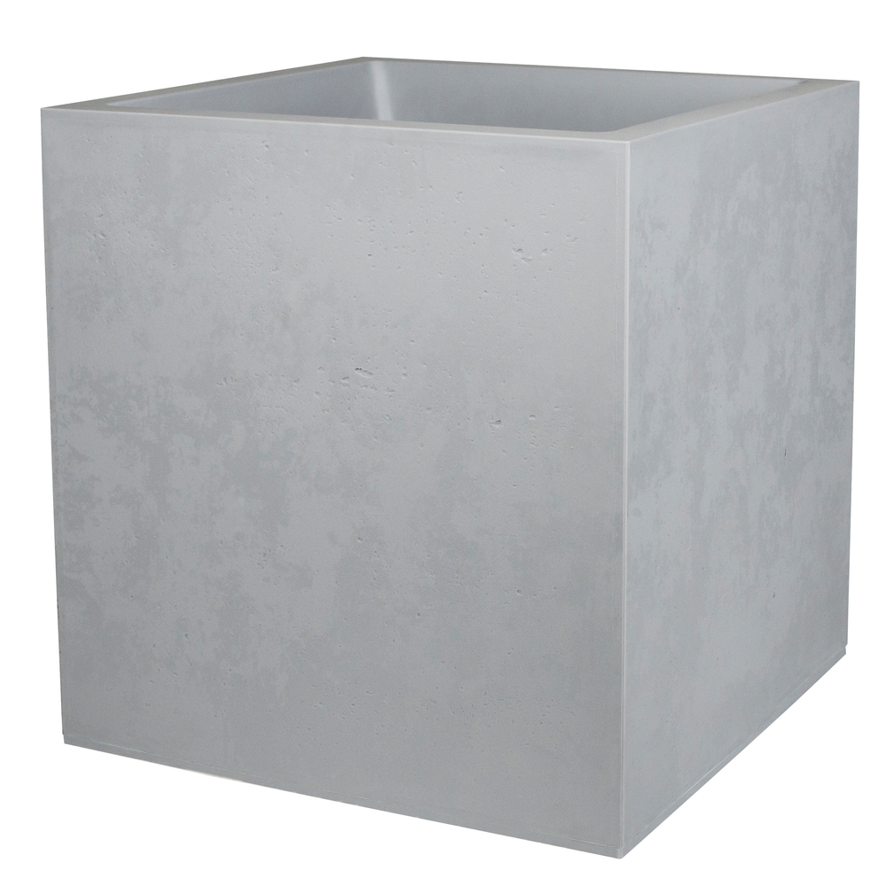 Pot Basalt carré en polypropylène gris béton - 49,5x49,5 cm