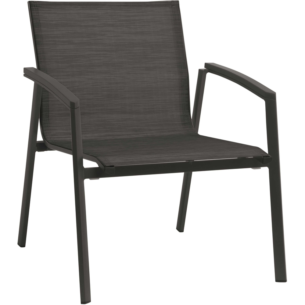 Fauteuil Bas NEW TOP Aluminium Anthracite Textilène Carbone