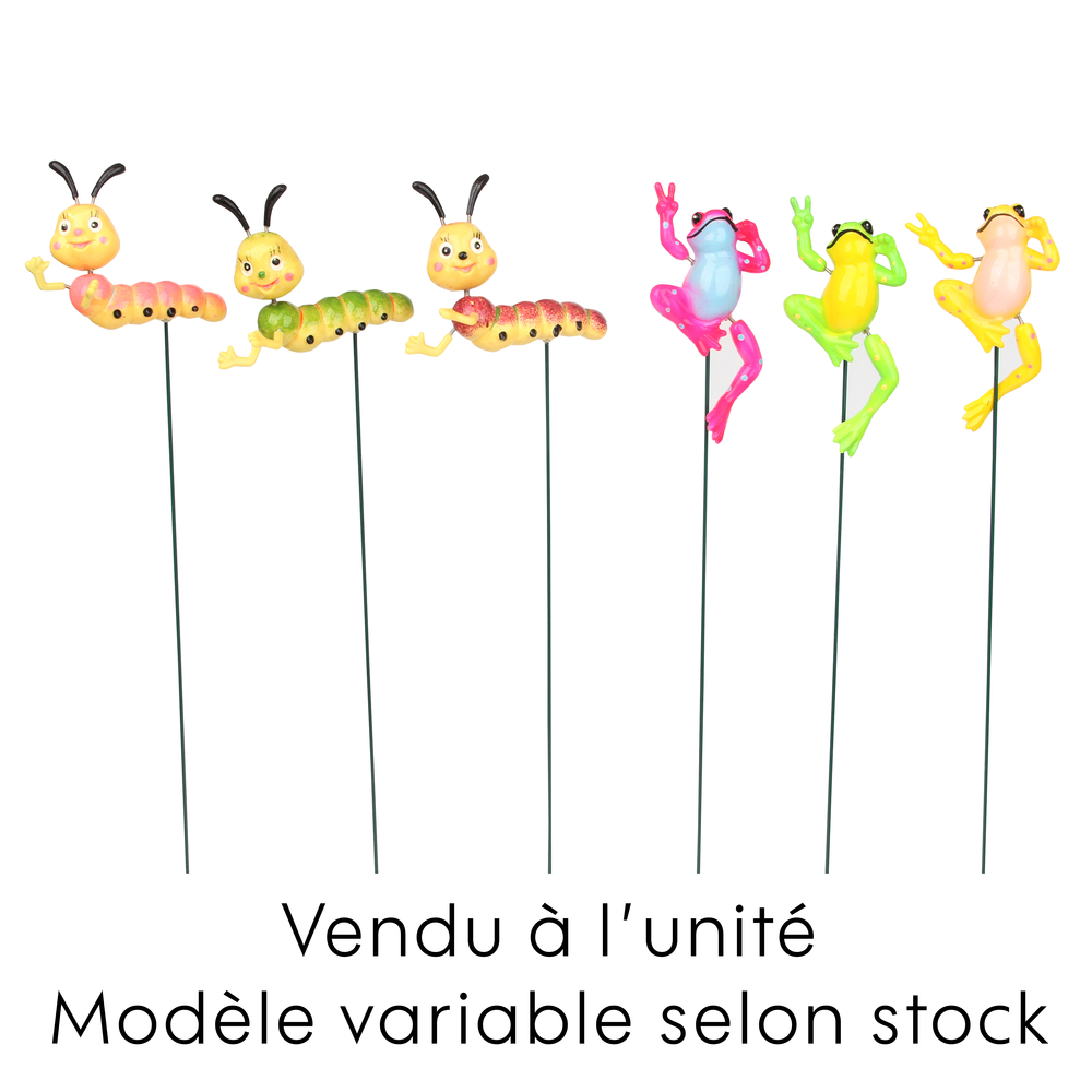 Décoration à piquer -mobiles sur pic - grenouilles et chenilles