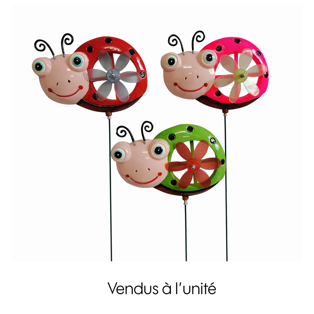 Décoration à piquer : mobile sur pic, abeille et coccinelle