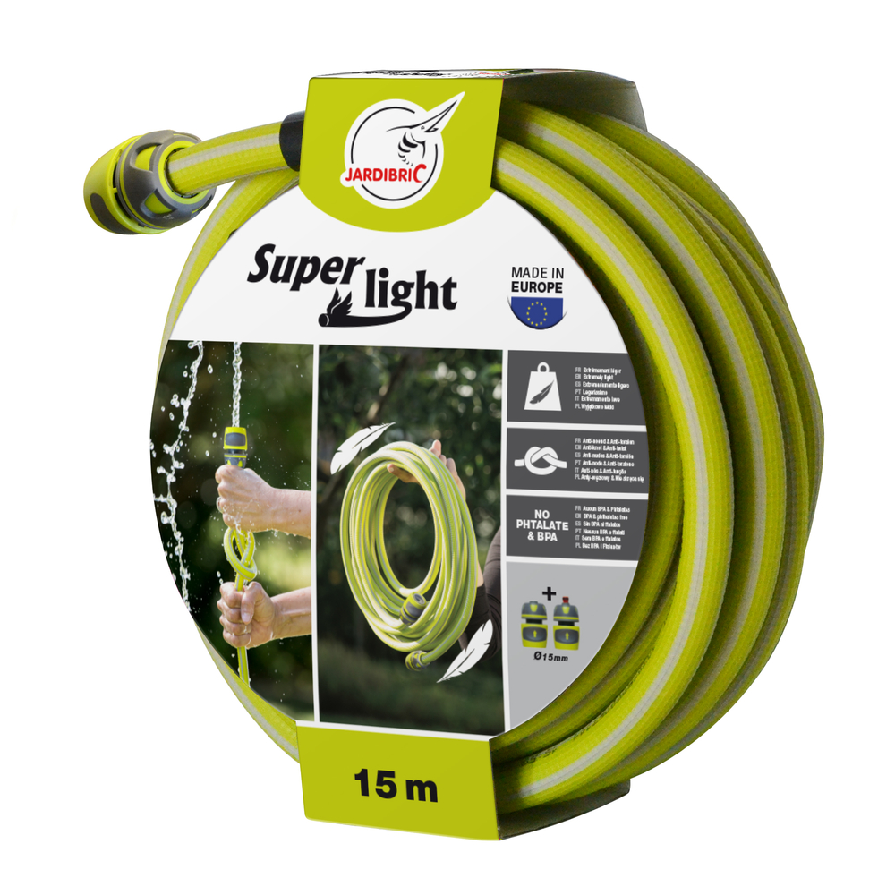 Tuyau d'arrosage Super Light avec raccords rapides D.5 cm L.15 m