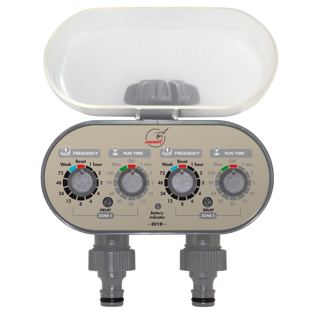 Programmateur d'arrosage sans pression à piles pour robinet, 2 voies