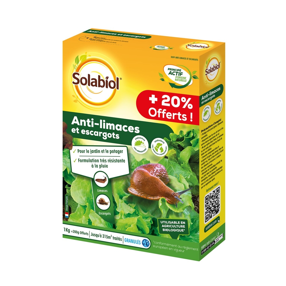 Anti-limaces et escargots 1 kg + 20% gratuit