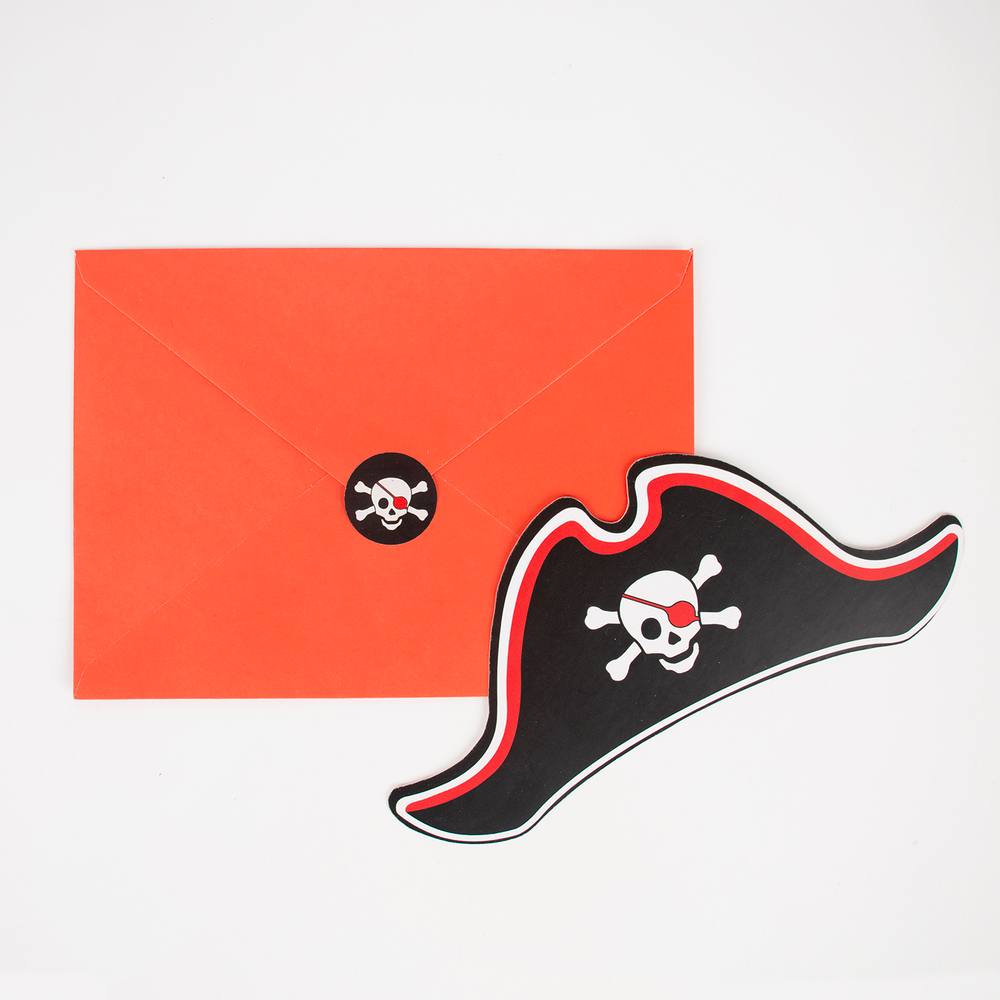 8 Cartes Invitation Pirate