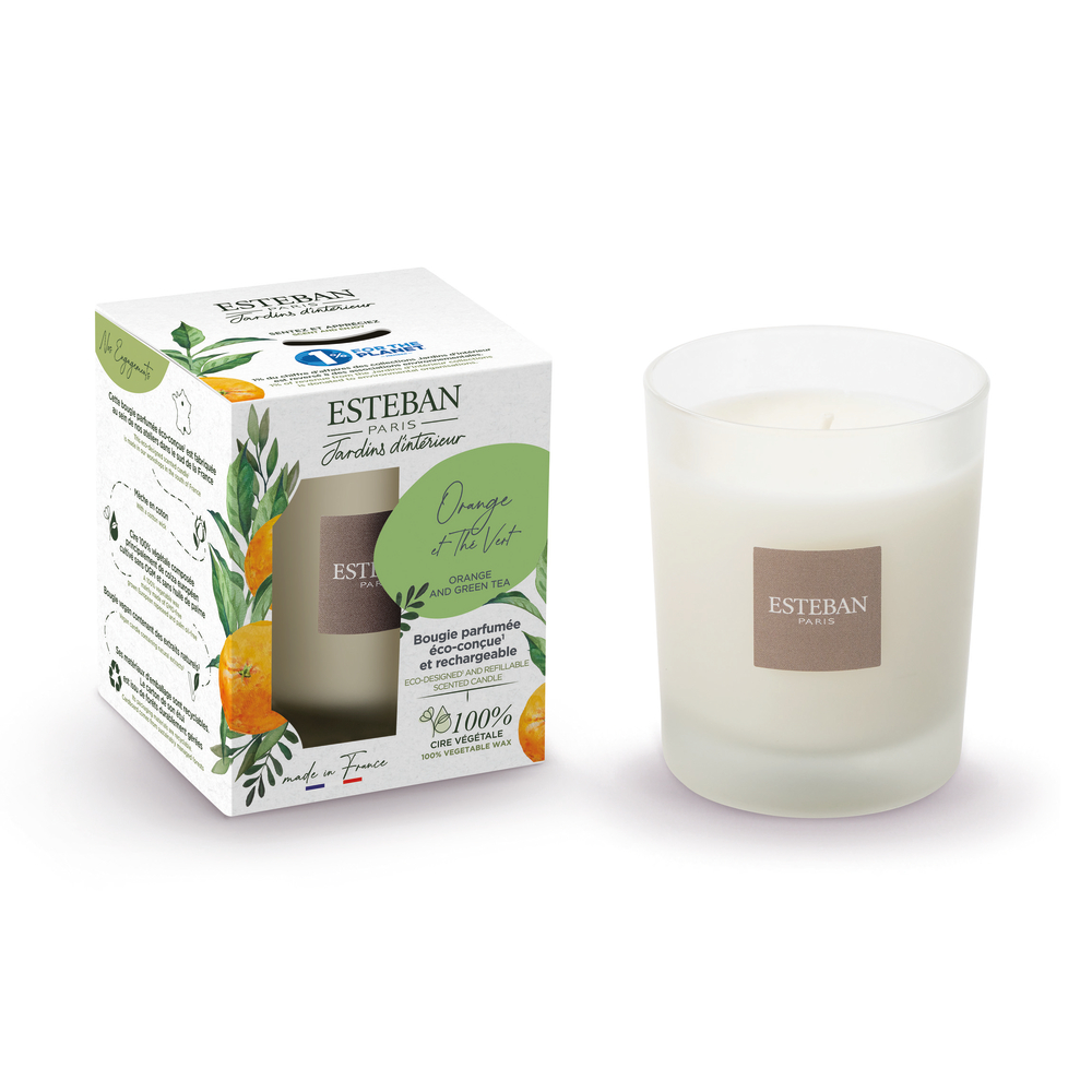 Bougie parfumée 180 g Orange et Thé  vert