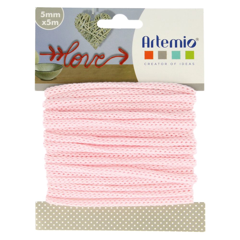 Fil pour Tricotin 5mm x 5m rose pastel