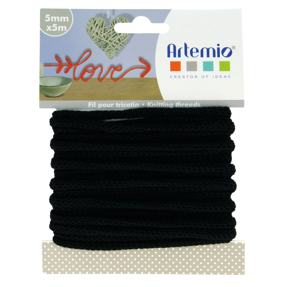 Fil pour Tricotin 5mm x 5m noir