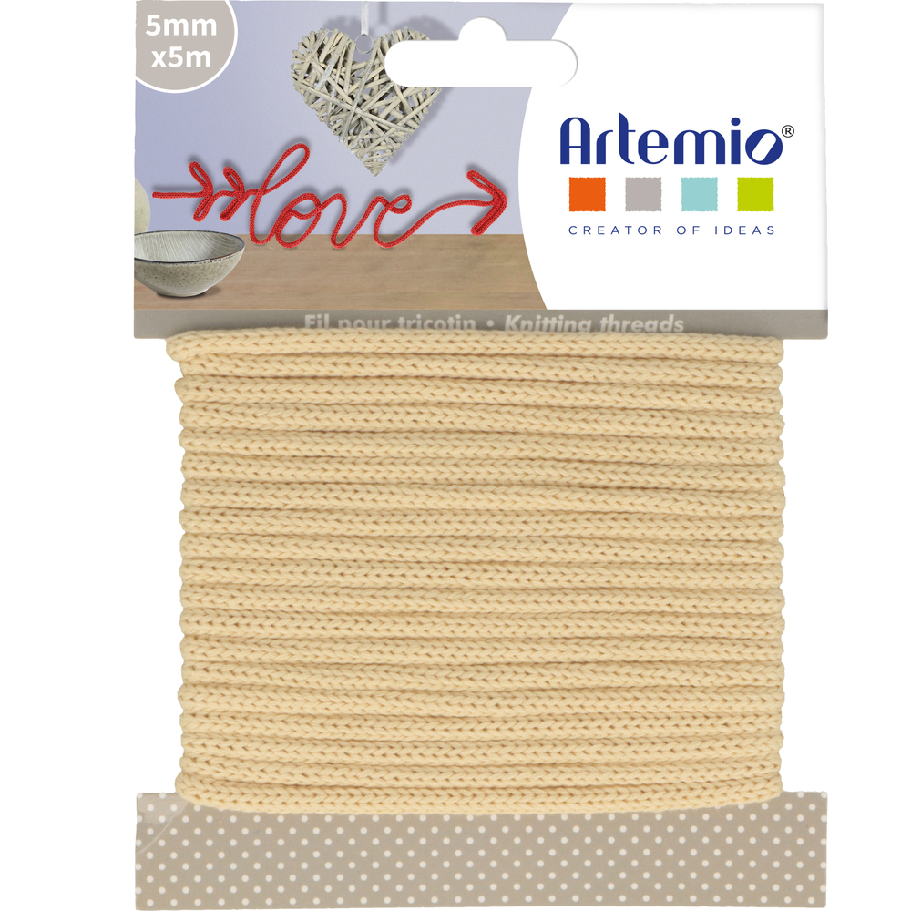 Fil pour Tricotin 5mm x 5m vanille
