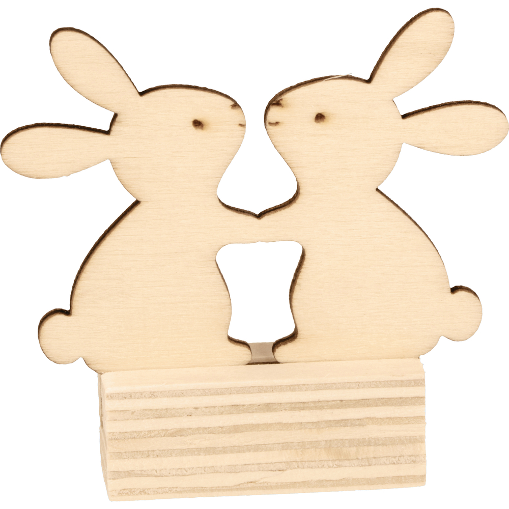 6 marque-place lapins en bois à décorer