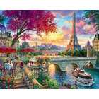 Peinture par numéros Figured’Art Dîner en bord de Seine toile tendue