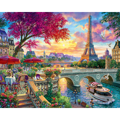 Peinture par numéros Figured'Art Dîner en bord de Seine toile tendue  Figured'Art