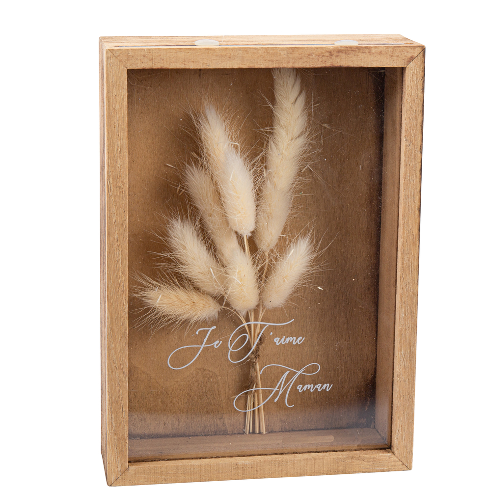 Cadre en Bois Fleurs Séchées 