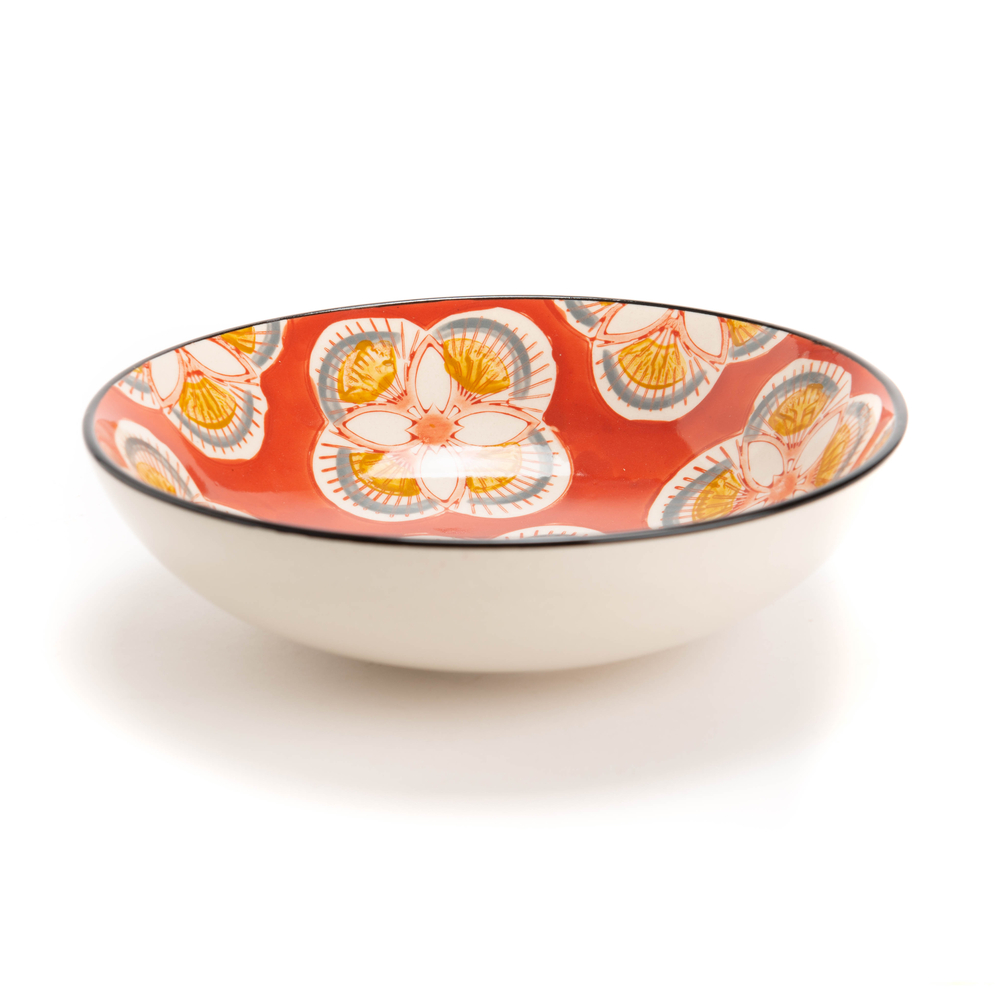 Assiette creuse Imany, en céramique, coloris terracotta - D.19cm