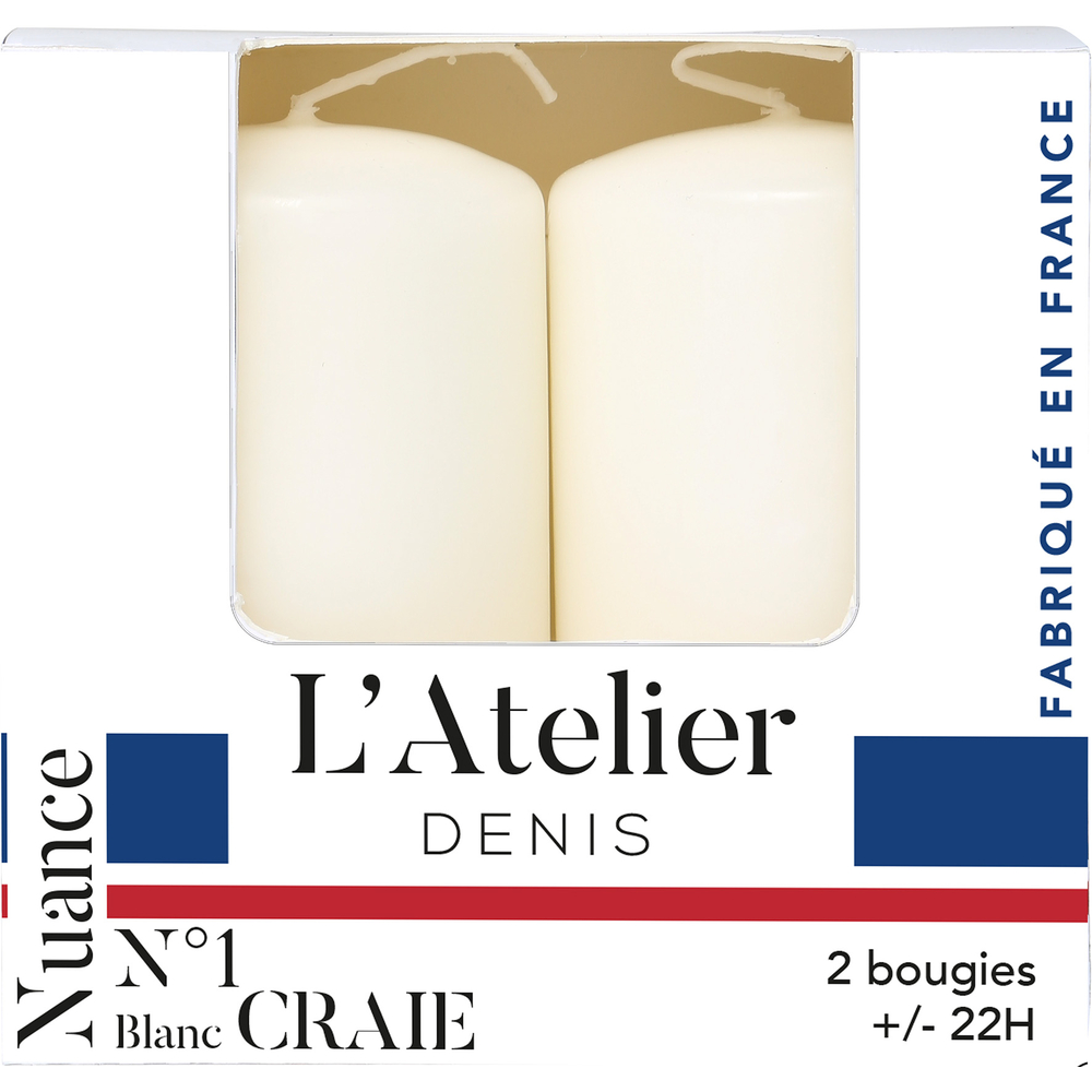 2 Bougies cylindriques, Blanc
