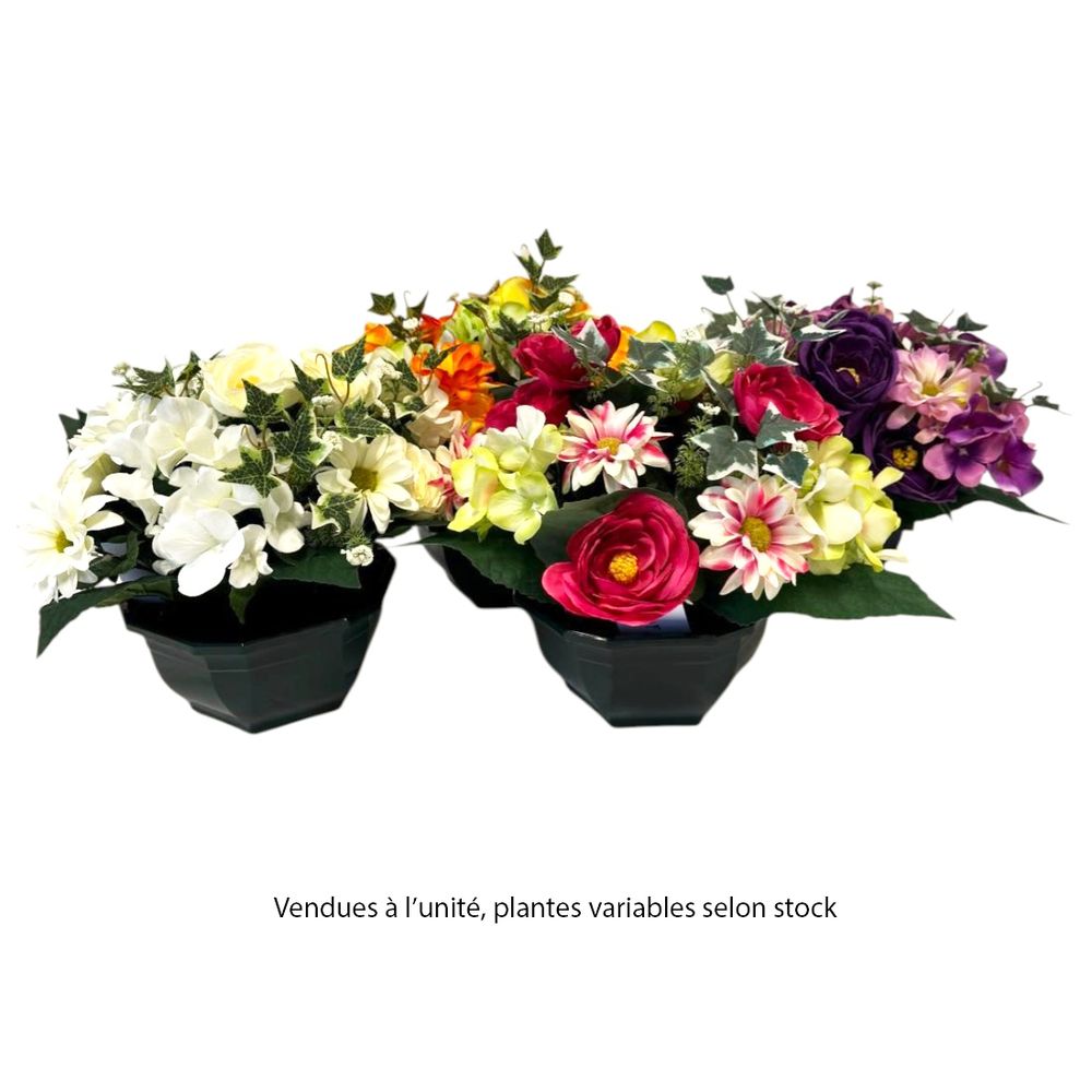 Composition florale artificielle, coloris variables : coupe D.30cm