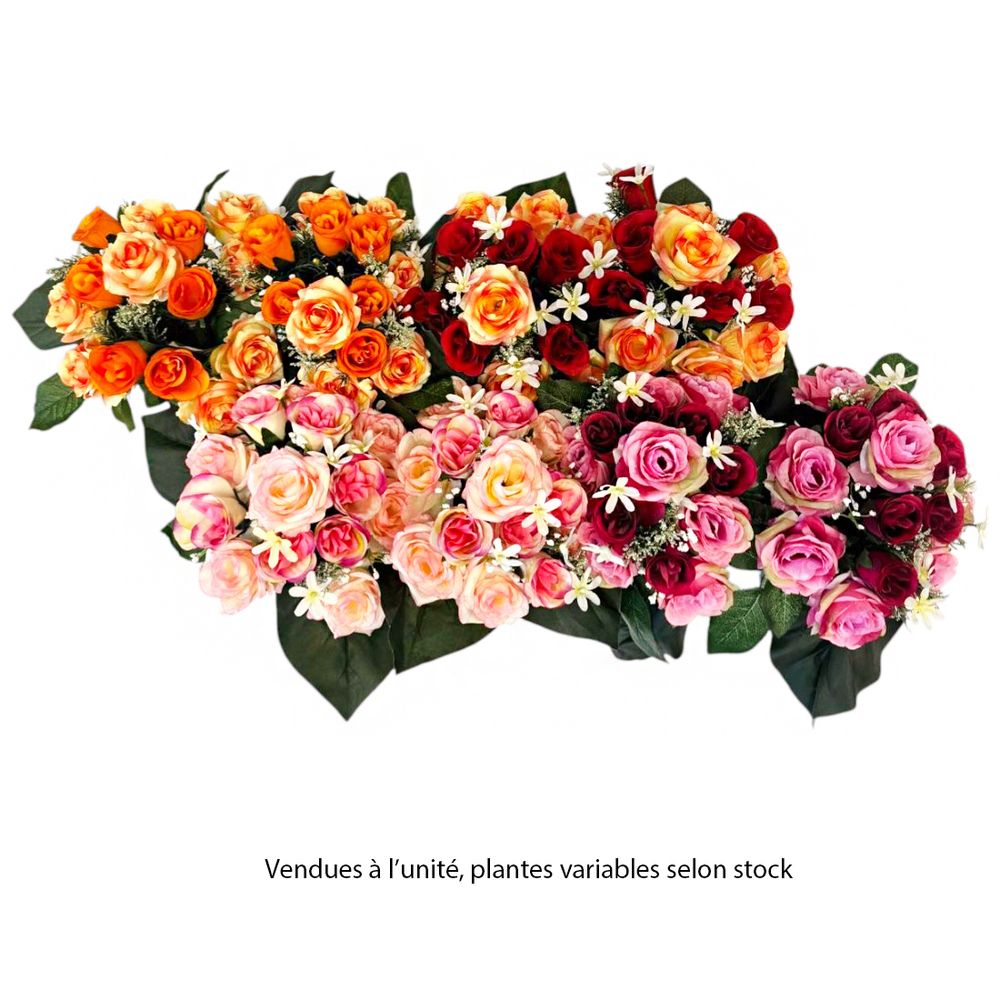 Jardinière composition florale artificielle, coloris variés - L.40cm